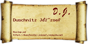 Duschnitz József névjegykártya